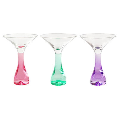 Custom 40ml  Crystal Clear Martini Glasses For Martini Mixing Cocktail Or Gin Set Of 4 With Stem