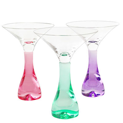 Custom 40ml  Crystal Clear Martini Glasses For Martini Mixing Cocktail Or Gin Set Of 4 With Stem