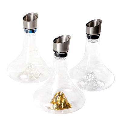 750ml Waterfall Effect Crystal Clear Glass Wine Decanter For Wine With Aerator Creuset Wine Decanter Set