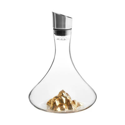 750ml Waterfall Effect Crystal Clear Glass Wine Decanter For Wine With Aerator Creuset Wine Decanter Set