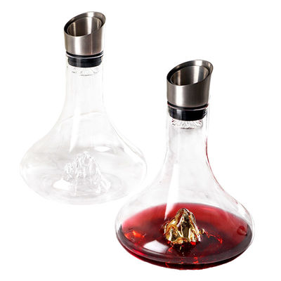 750ml Waterfall Effect Crystal Clear Glass Wine Decanter For Wine With Aerator Creuset Wine Decanter Set