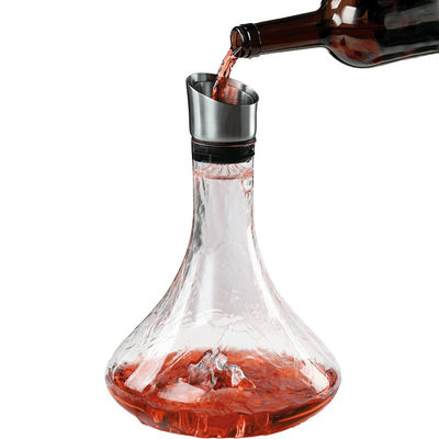 750ml Waterfall Effect Crystal Clear Glass Wine Decanter For Wine With Aerator Creuset Wine Decanter Set