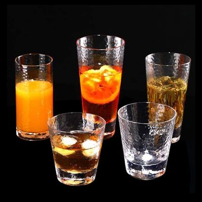 Custom Clear 296ML  Drinking Glasses For Beer Juic Milk With Gold Rim Bow Icon Glasses Tumbler Set Of 5