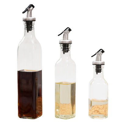 17oz Glass Olive Oil and Vinegar Cruet with Pourers and Funnel - Olive Oil Carafe Decanter for Kitchen