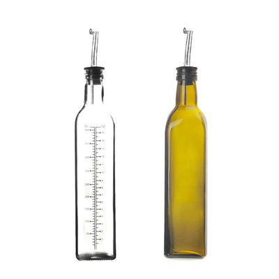 17oz Glass Olive Oil and Vinegar Cruet with Pourers and Funnel - Olive Oil Carafe Decanter for Kitchen