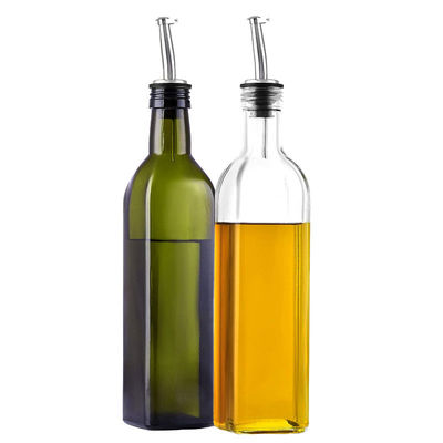17oz Glass Olive Oil and Vinegar Cruet with Pourers and Funnel - Olive Oil Carafe Decanter for Kitchen