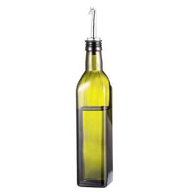 17oz Glass Olive Oil and Vinegar Cruet with Pourers and Funnel - Olive Oil Carafe Decanter for Kitchen