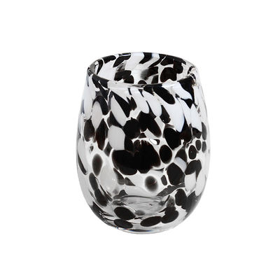 460ML Hand Blown Glass Candle Jar For For Home Decoration Wedding Artisan Leopard Printing Spotted Colored