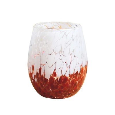 460ML Hand Blown Glass Candle Jar For For Home Decoration Wedding Artisan Leopard Printing Spotted Colored