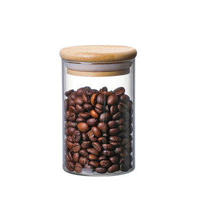 Clear Glass Food Canisters with Bamboo Lid|Airtight Storage|Wholesale Bulk|Food Grade|Custom Logo