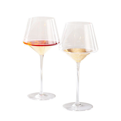 Custom 210ml Crystal Clear Trumpet Shaped Burgundy Wine Goblet for Weddings - Long Stem Design