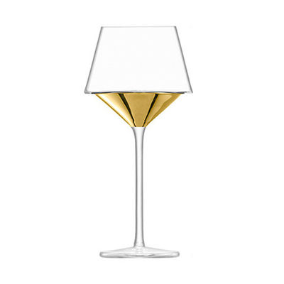Custom 210ml Crystal Clear Trumpet Shaped Burgundy Wine Goblet for Weddings - Long Stem Design