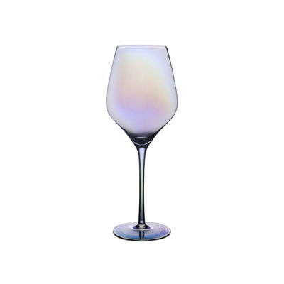 Custom Logo 4pcs 12oz Lead-Free Crystal Rainbow Plated Wine Glasses for Weddings Stylish & Durable
