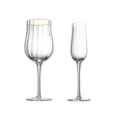 Bulk Wholesale Custom Logo 8-12OZ Lead Free Crystal Wedding Goblets Durable Clear & Dishwasher-Safe