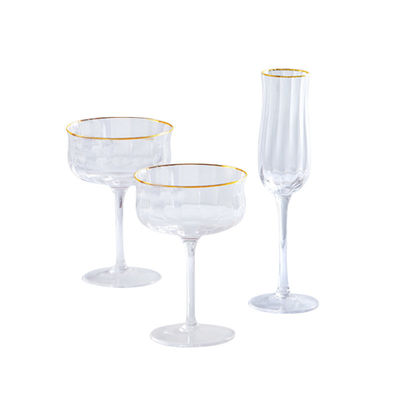 Bulk Wholesale Custom Logo 8-12OZ Lead Free Crystal Wedding Goblets Durable Clear & Dishwasher-Safe