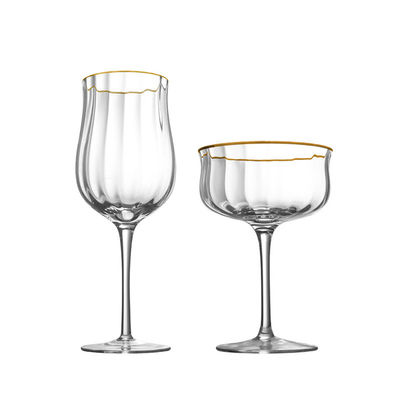 Bulk Wholesale Custom Logo 8-12OZ Lead Free Crystal Wedding Goblets Durable Clear & Dishwasher-Safe
