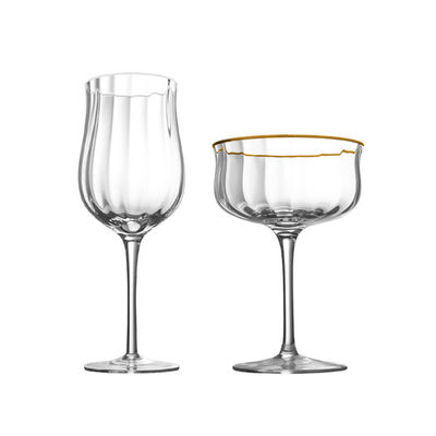 Bulk Wholesale Custom Logo 8-12OZ Lead Free Crystal Wedding Goblets Durable Clear & Dishwasher-Safe