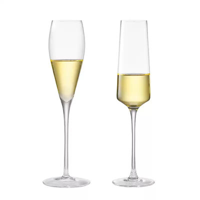 Clear Bulk Glassware Hand-Blown Crystal Champagne Flutes 7.5oz (Set of 6) for Hospitality/Gifting