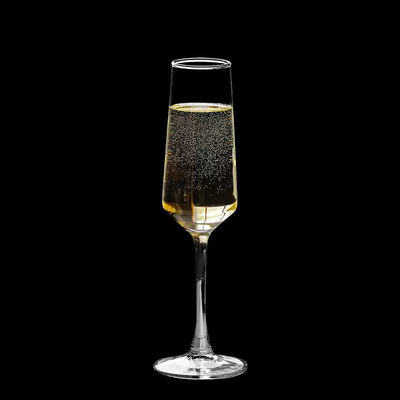 Clear Bulk Glassware Hand-Blown Crystal Champagne Flutes 7.5oz (Set of 6) for Hospitality/Gifting