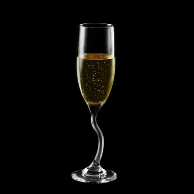 Clear Bulk Glassware Hand-Blown Crystal Champagne Flutes 7.5oz (Set of 6) for Hospitality/Gifting