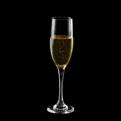 Clear Bulk Glassware Hand-Blown Crystal Champagne Flutes 7.5oz (Set of 6) for Hospitality/Gifting