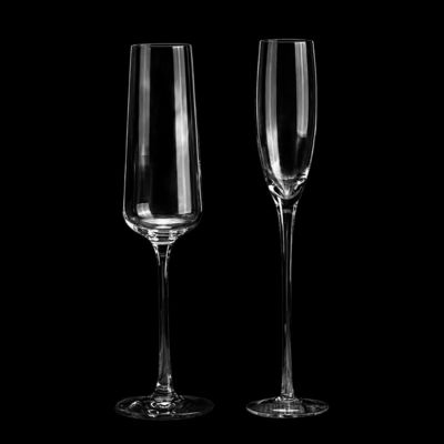 Bulk 6-10oz Crystal Champagne Flutes | Chip-Resistant Laser-Engraved Glassware for Hotels & Galas