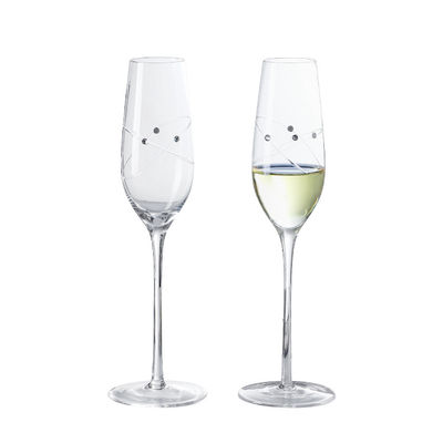 B2B Bulk:Custom 6-10oz Tempered Crystal Flutes | Hotel Bulk Glassware Lead-Free Chip-Resistant