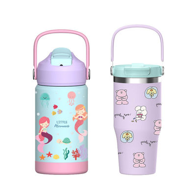 Bulk Custom Stainless Steel Insulated Bottles|18-64oz Vacuum with Straw/Handle|BPA-Free FDA Approved
