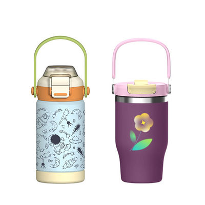 Bulk Custom Stainless Steel Insulated Bottles|18-64oz Vacuum with Straw/Handle|BPA-Free FDA Approved