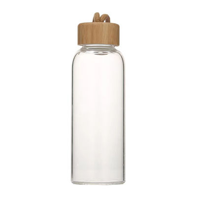 Custom 18oz Glass Water Bottles Reusable Glass Juice Bottles For Coffee Tea Water Juices With Lids