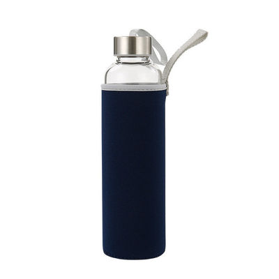 Custom 18oz Glass Water Bottles Reusable Glass Juice Bottles For Coffee Tea Water Juices With Lids