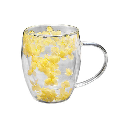 Bulk 350ml Flower Coffee Mugs & Glass Cups | Wholesale Custom Logo Heatproof BPA-Free Business Gifts