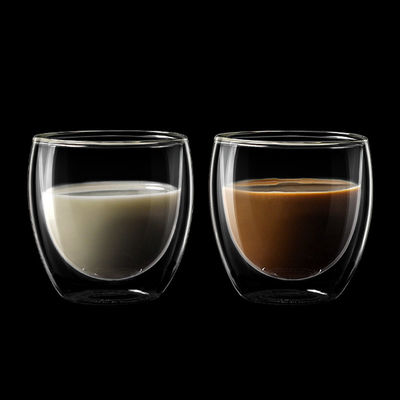 Custom 12oz Double Layer Coffee Mugs|Bulk Order BPA-Free Heatproof Glass Cups|Corporate Promotional Gifts