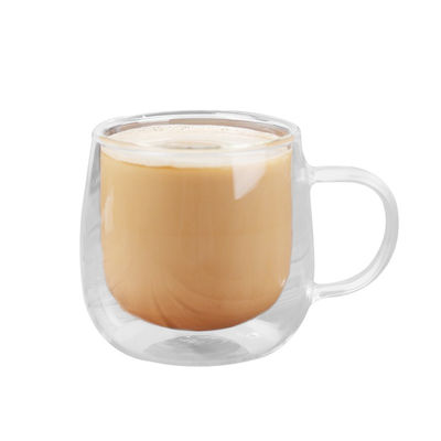 B2B Custom 12oz Unique Glass Coffee Mugs with Handle | Bulk FDA-Certified Heatproof Cups