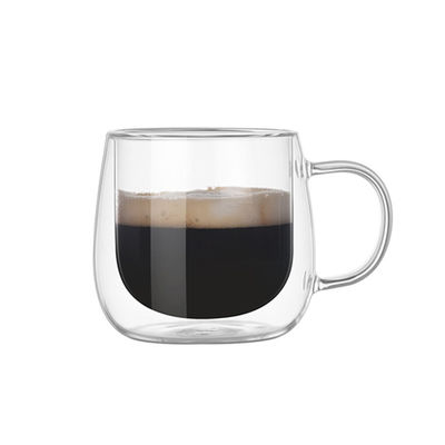 B2B Custom 12oz Unique Glass Coffee Mugs with Handle | Bulk FDA-Certified Heatproof Cups