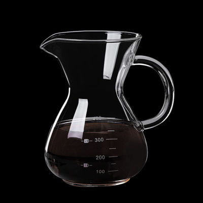 B2B Custom 400ml Glass Pour Over Coffee Brewer|Stainless Steel Filter&Wood Sleeve|Camping Brewing Pot