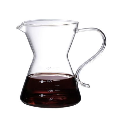 B2B Custom 400ml Glass Pour Over Coffee Brewer|Stainless Steel Filter&Wood Sleeve|Camping Brewing Pot