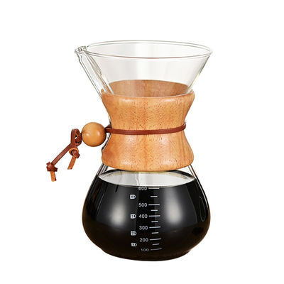 Commercial-Grade Custom 400ml Glass Coffee Dripper | SS Filter + Wooden Handle | Ideal for Cafes,Catering