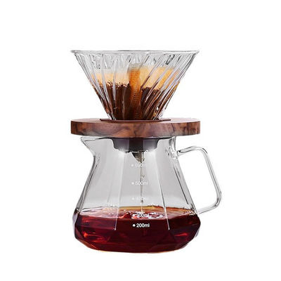 B2B Custom 400ml Glass Coffee Brewer with Stainless Steel Filter & Glass Handle|For Cafes & Catering