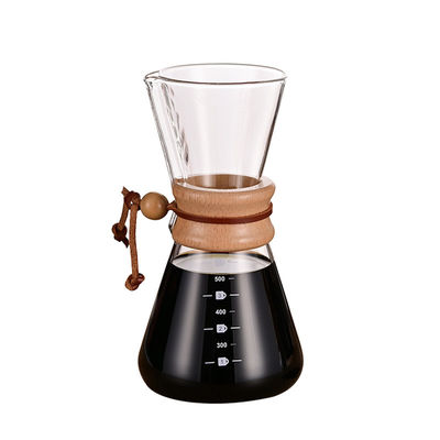 Commercial-Grade Custom 400ml Glass Coffee Dripper | SS Filter + Wooden Handle | Ideal for Cafes,Catering