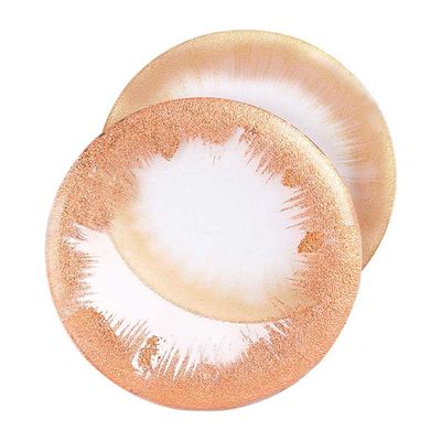 Custom13IN Gold Foil Leaf Rim Glass Plates|Commercial-Grade Shatterproof|B2B Wholesale Pricing