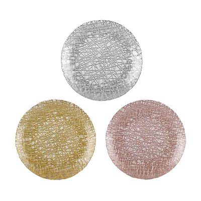 Wholesale Custom Gold Glass Charger Plates|FDA Approved Eco-Friendly|Bulk Orders for Hotels&Restaurants