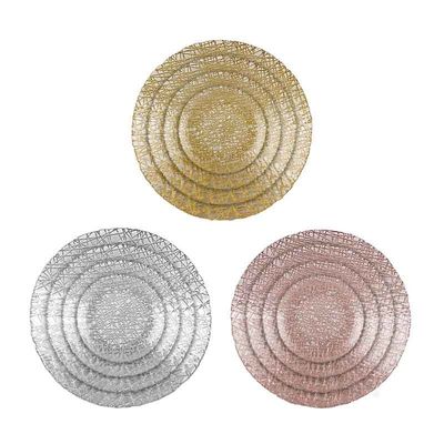 Wholesale Custom Gold Glass Charger Plates|FDA Approved Eco-Friendly|Bulk Orders for Hotels&Restaurants