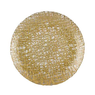 Wholesale Custom Gold Glass Charger Plates|FDA Approved Eco-Friendly|Bulk Orders for Hotels&Restaurants
