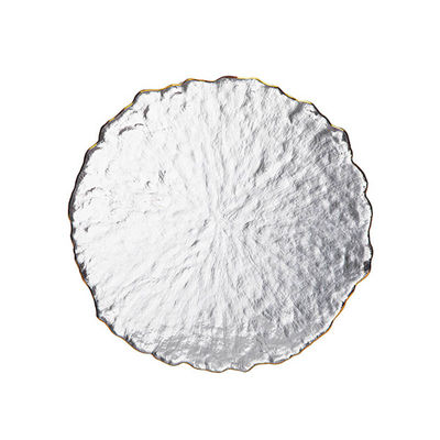 Gold Edged Glass Plates|Gold Foil Rim|Commercial-Grade|Hotel Bulk Wholesale|Custom Logo Engraving