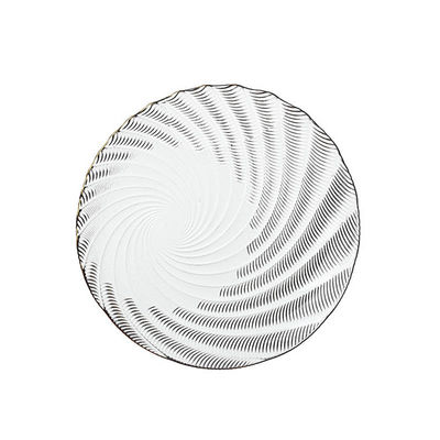 Gold-Edged Textured Glass Plates | Bulk Wholesale | OEM Service | Wedding/Hotel Supply | Fast Fulfillment