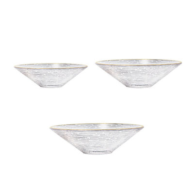 Gold-Edged Textured Glass Plates | Bulk Wholesale | OEM Service | Wedding/Hotel Supply | Fast Fulfillment