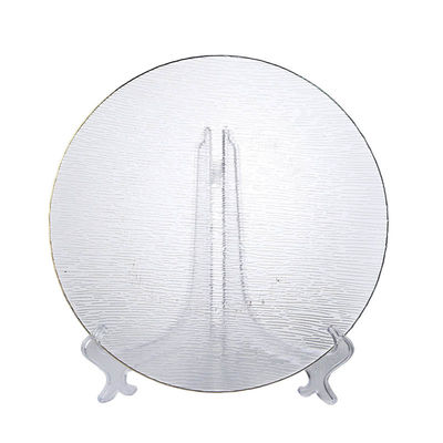 Gold-Edged Textured Glass Plates | Bulk Wholesale | OEM Service | Wedding/Hotel Supply | Fast Fulfillment
