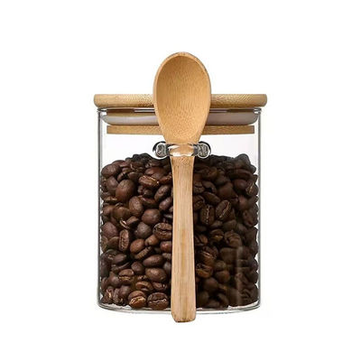 Commercial-Grade Glass Jars with Spoon|B2B Bulk Order|Airtight Bamboo Lids Containers|Custom Branding