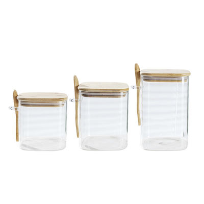 Industrial-Grade Glass Jars with Spoon | B2B Bulk Orders | Airtight Bamboo Lids | Custom Branding